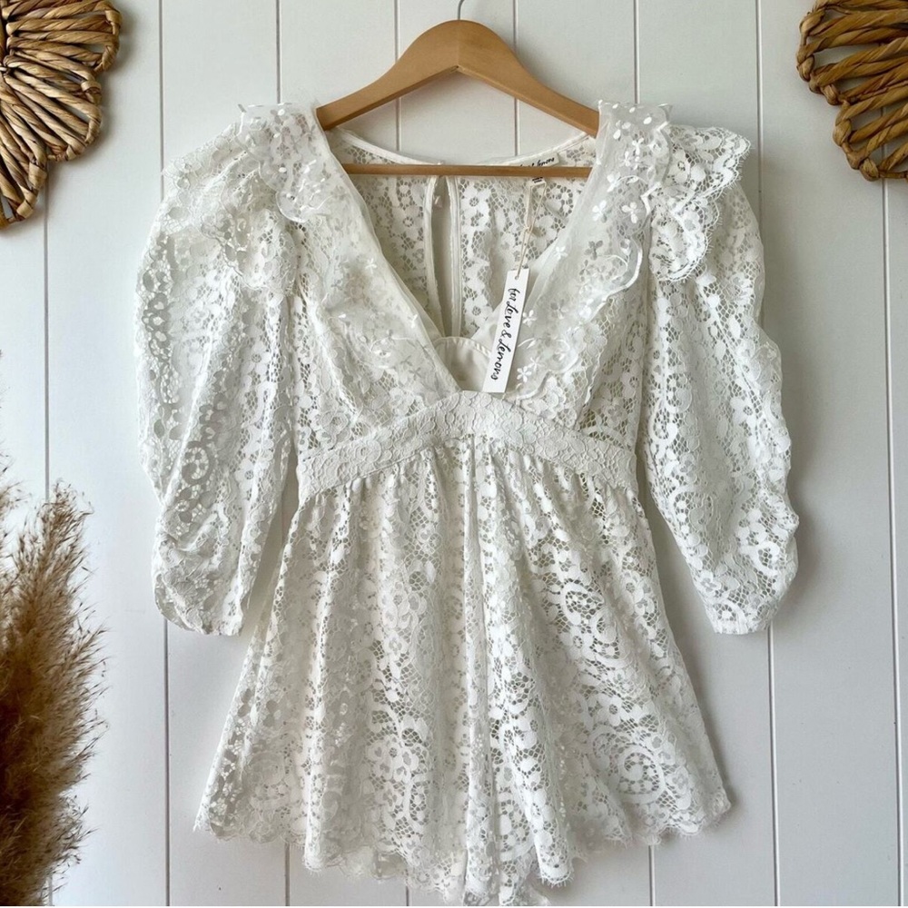 For Love And Lemons White Santos Romper